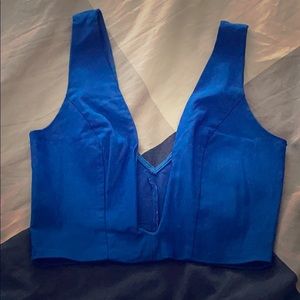 Nasty Gal deep v fitted crop top